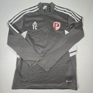 adidas Gray and White Long Sleeve Training Polo